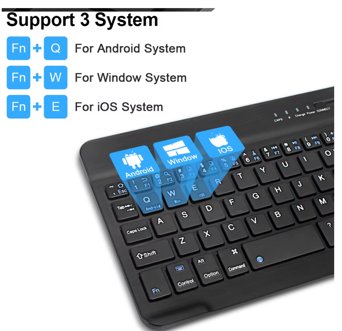 Bluetooth Wireless Mini Keyboard – For Laptop, Tablet, iPad & Phone | Rechargeable Gaming Keyboard – Android, iOS & Windows