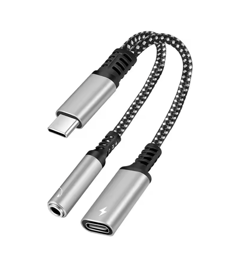 2-in-1 USB-C to 3.5mm Audio Adapter & 60W PD Fast Charging Cable