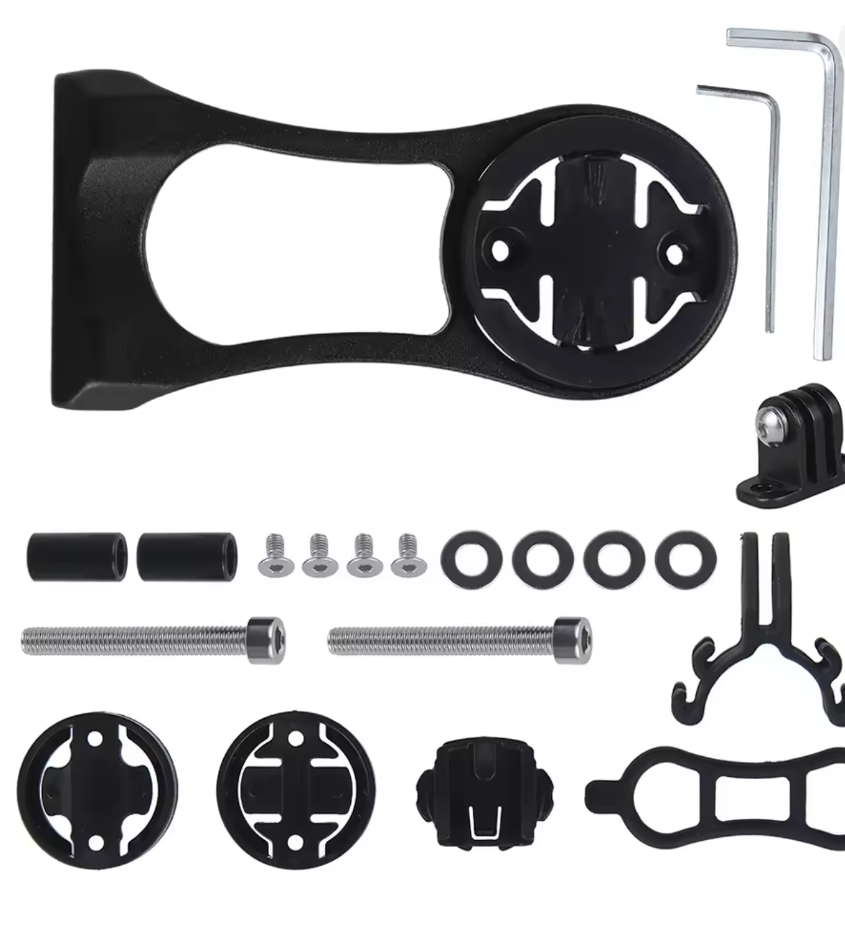 Garmin Edge, GoPro & GPS Aluminum Bike Computer Mount with Headlight Clamp – Handlebar Extension Bracket
