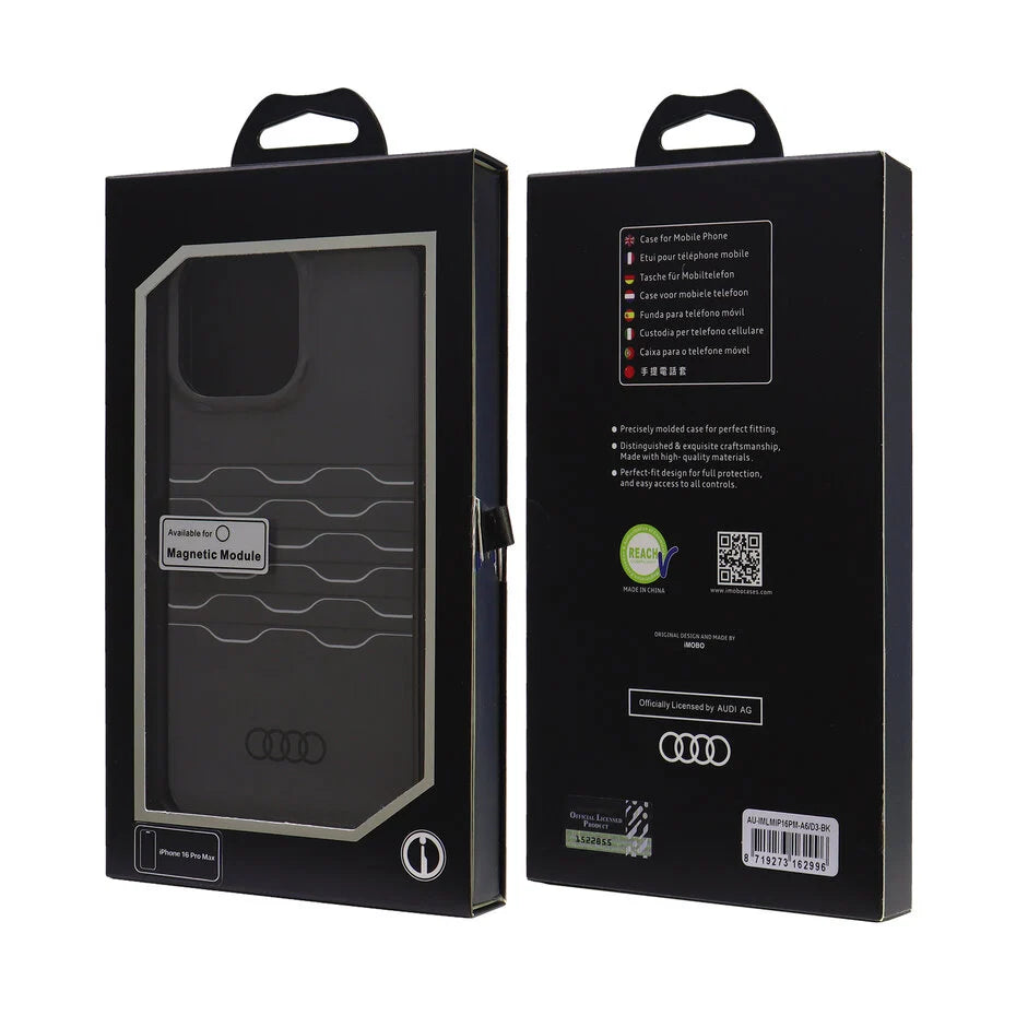Audi iPhone 16 Pro Max Back Cover Case IML A6 Black